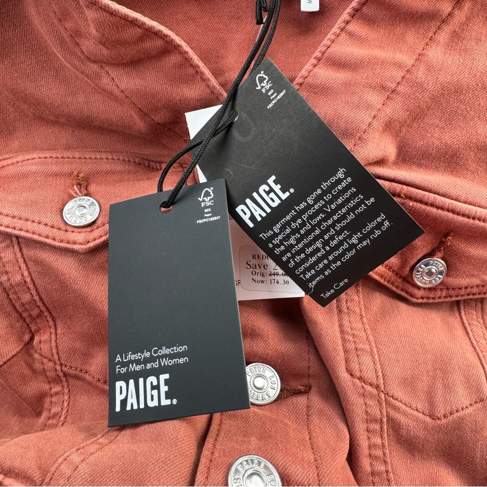 PAIGE Jaxsyn Jolene Denim Mini Shirtdress Vintage Clay Size 0 NWT - Picture 9 of 15